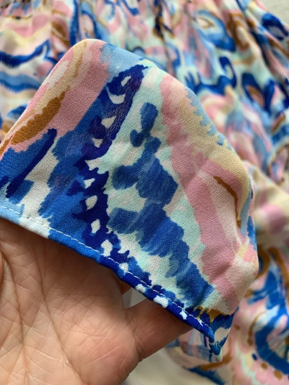 NWT Ninety Clothing Company Blue and Pink Paisley Skirt, Size XL. - Picture 9 of 9